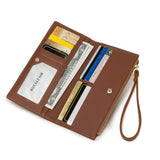 1 x RAW Customer Returns ROYALFAIR Wallets for Women, Women s Vegan PU Leather Clutch Bag, Slim Wallet with Zipper, Cell Phone Wallet, Card Holder Brown  - RRP €12.1