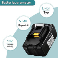 1 x RAW Customer Returns PDstation 2 pieces BL1860 5500mAh 18V Li-ion replacement battery for Makita battery 18V BL1860B BL1850B BL1850 BL1845 BL1840B BL1840 BL1835 BL1830B BL1830 BL1820 BL1815 LXT-400 for Makita 18V battery - RRP €62.71