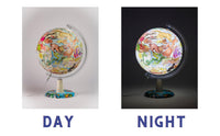 1 x Brand New EXERZ 30cm Illuminated Zodiac Art Globe - Illustrated Zodiac Region Map with Light-Up Feature - Rotating LED Globe, Cable Included. - RRP €29.99