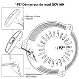 1 x RAW Customer Returns 1PZ FPS-G6C Recoil Starter Replacement for Honda GC135 GC160 GCV135 GCV160 EN2000 Lawn Mower Engine Recoil Starter Spring Starter Snow Pull Starter - RRP €24.0