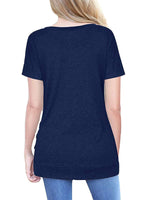 1 x RAW Customer Returns MOLERANI Women s Casual Short Sleeve Tunic T-Shirt with Round Neck and Loose Tunic Top Dark Blue, XL  - RRP €22.89