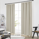 1 x RAW Customer Returns Deconovo opaque curtain with ruffle tape kitchen curtain window thick thermal curtain cold protection warm heat protection, 242 x 132 cm height x width , cream, set of 2 - RRP €44.49