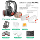 1 x RAW Customer Returns ANUNU full face mask respirator mask, dust mask with activated carbon filter for painting, gas, paint, dust, chemicals and other occupational safety - RRP €37.3