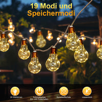 1 x RAW Customer Returns Solar fairy lights outside with 24 light bulbs, 10M solar fairy lights outside weatherproof 19 modes solar fairy lights outdoor vintage hemp rope fairy lights outside for garden, party, wedding elliptical  - RRP €26.99