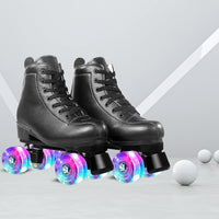 1 x RAW Customer Returns Women s classic retro roller skates, roller skates with four wheels in double row, classic roller skates, roller skates for children, shiny roller skates, ideal for beginners, ABEC-7 ball bearings - RRP €52.56