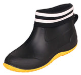 1 x Brand New CELANDA women s short rubber boots men s rain boots non-slip garden shoes outdoor waterproof shoes ankle boots Chelsea boots black yellow lined size 36 EU sole size 37  - RRP €34.99