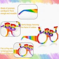 5 x RAW Customer Returns Tarklanda 24 Pieces Rainbow Gay Pride Party Glasses, Paper LGBT Party Glasses for Pride Parade Rainbow Party Costume Accessories Favors, Funny Rainbow Paper Glasses Gay Photo Props - RRP €47.45