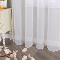 1 x RAW Customer Returns HongYa Pack of 1 Plain Curtain Transparent Voile Scarf Curtain with Ruffle Tape H W 245 145 cm Cream - RRP €19.06