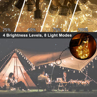 1 x RAW Customer Returns Solar Garland Lights Outdoor, 10.6 Million USB Solar Fairy Lights with Remote Control, 8 Modes 4 Brightness, 20 Shatterproof LED Bulbs, IP65 Patio Lights for Garden Party Festival Decor - RRP €23.18