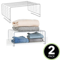 1 x RAW Customer Returns mDesign set of 2 wire baskets for the wardrobe - modern closet organizer with 2 levels for clothes storage made of metal - all-purpose basket for bedroom, kitchen, hallway and office - silver - RRP €38.58