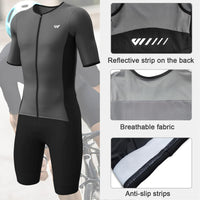 1 x RAW Customer Returns Lo.gas Men s Pro Trisuit Short Sleeve Triathlon Suit for Ironman Races and Triathlon Competitions - High Quality Triathlon Suit for Men Gray L - RRP €66.54