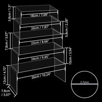 1 x RAW Customer Returns BELLE VOUS 5 Pack Clear Acrylic Display BasePlastic Decorative Showcase Stand in 5 Sizes for Shelves, Stairs Decoration Worktops - Display Stand for Jewelry, Retail, Figures, Cupcakes - RRP €20.16