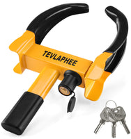 1 x RAW Customer Returns Tevlaphee Wheel Claw Parking Claw with Security Lock and 3 Keys for Car Caravan Trailer Tire Claw Immobilizer Anti-Theft Device Black Yellow  - RRP €41.9