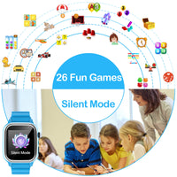 1 x RAW Customer Returns ELEJAFE Smartwatch Children Phone, Children Smartwatch with Call Function 26 Games Children Watch Wristwatch Call Pedometer Music Alarm Clock School Mode Calculator 3-14 Years Boy Girl Student Gift - RRP €38.46