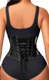 1 x RAW Customer Returns Hi-GERMANWEARS Women s Underbust Black PVC Steel Boned Body Waist Shaper with Strong Zip Closuer taillenkorset Corsets DE NL SE PL, Alphanumeric, S, Regular, Regular  - RRP €30.24