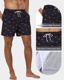 1 x RAW Customer Returns Domee Men s Swimming Trunks Board Shorts with Pockets Swimming Shorts with Mesh Lining Summer Red Fish M - RRP €20.16