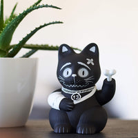 3 x RAW Customer Returns Pechkeks 8901001 black waving cat, movable arm, battery operated, 14 cm high, plastic - RRP €80.55