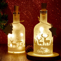 12 x Brand New Blulu2 Pieces LED Light Up Bottles with Lettering Decorative Christmas Light Up Bottles with Cork Light Garland Star Gift Tags Tree Christmas Gift for Girlfriend - RRP €239.88