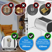 1 x RAW Customer Returns Fingerprint door lock cylinder 30 30, Eseesmart front door lock electronic security lock with keypad codes and key, door lock with number code, fingerprint, key - RRP €108.99