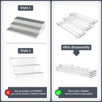 1 x RAW Customer Returns DBREAKS Spice Rack, Transparent 3 Tier Spice Display Rack, Acryl Kitchen Storage, for Kitchen Cupboard or Worktop, Kitchen Storage for Spices, Condiments, etc. 2 Pieces  - RRP €23.18