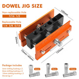 1 x RAW Customer Returns FERSTALO Self-Centering Dowel Jig Set Drilling Template Doweling Aid Doweling Jig Kit Pocket Hole Jig Kit for Woodworking Carpenter Surface Connections and Exact Dowel Holes - RRP €37.3