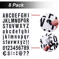 1 x RAW Customer Returns 8 Sheets Self Adhesive Vinyl Letters Numbers Kit, Mailbox Numbers Stickers for Mailbox, Signs, Window, Door, Cars, Trucks, Home, Address Number Black, 2 Inch  - RRP €14.99