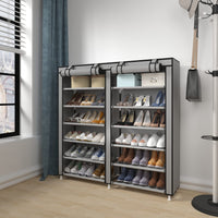 1 x RAW Customer Returns UDEAR Shoes Rack Fabric Shoe Organizer, 7 Tier Shoe Rack with Dustproof Grey - RRP €34.9