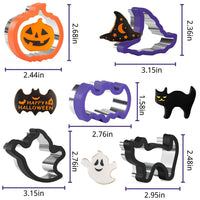 2 x Brand New Crethink 5 Piece Halloween Cookie Cutter, Stainless Steel Cookie Cutter with Comfort Grip, Sandwich Cutter Set for Baking Pumpkin, Bat, Ghost, Cat, Wizard Ha - RRP €21.8