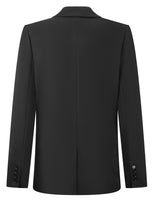 1 x RAW Customer Returns Tapata Women s Double Breasted Blazer Long Sleeve Business Casual Office Work Oversize Jacket with Pockets, Black, X-Large - RRP €36.7