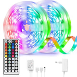 15 x Brand New GHUSTAR LED Strips 15m, 12V 5050 RGB LED Strip Lights with IR Remote Control and Controller 20 Colors and 8 Scene Modes Multicolor LED Light Decoration for Room Home Kitchen Parties - RRP €306.0