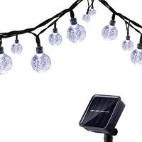 1 x RAW Customer Returns Tuokay Solar Fairy Lights Outdoor 6.5m 30 LED 8 Modes Waterproof LED Outdoor Fairy Lights with Ball, Decorative Lighting for Garden Balcony Pavilion Terrace Lawn Yard Fence Wedding Decoration White  - RRP €13.99