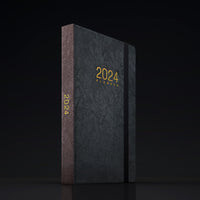 1 x Brand New TDOLISSTE - Calendar 2024 appointment planner, A5 agenda book calendar 366-page daily plan and 24-page monthly plan, pen loop and inner pocket, hardcover cover faux leather - RRP €13.07