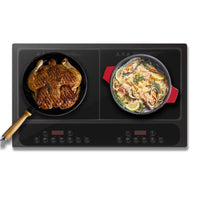 1 x RAW Customer Returns Ekatro Induction Hob 3500W Mobile Double Induction Plate 10 Heat Settings 4 Cooking Functions Safety Lock Push Button Control Color Pack As Gift Home Use - RRP €109.0