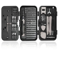 7 x Brand New 139 in 1 Screwdriver Kit, Precision Mechanics Magnetic Tool Set, 108 and 3 Longer High Quality S2 Steel Bits, Professional DIY Glasses Repair Tool Black  - RRP €165.83