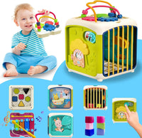 4 x Brand New Afufu Montessori toys from 1 year, 7-in-1 motor skills cube motor skills toy from 1 2 3 year, activity cube baby, activity board for toddlers, sensory gift for children boys girls - RRP €86.48