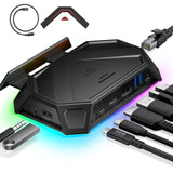 1 x RAW Customer Returns JSAUX RGB Docking Station for Steam Deck OLED ROG Ally Lenovo Legion Go, 12-in-1 Steam Deck Dock with 4K 120Hz HDMI DisplayPort Gigabit Etherne USB-C 3.2 USB-A 3.2 2.0, SD TF Slots-HB1201 - RRP €85.7