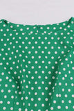 1 x RAW Customer Returns AXOE Women s 50s Rockabilly Dress with Belt White Polka Dots Green Size 44, XXL - RRP €38.2