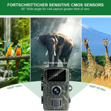 1 x RAW Customer Returns flintronic wildlife camera, 1080HD 16MP wildlife camera with 2.0 LCD screen, 0.8s fast trigger night vision motion detector, with 39 illuminated infrared LEDs, 90 detection angle, with 32G memory card, IP66 - RRP €29.23