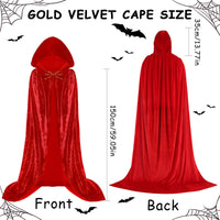 1 x Brand New TOPJOWGA Halloween Cloak with Hood, Grim Reaper Costume, 180 cm Vampire Cloak, Halloween Cloaks Costume Adults, Halloween Cloak Men Women for Halloween Costume Cosplay Party - RRP €19.2