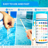 1 x RAW Customer Returns 7IN1 Pool Test Strips for Whirlpool, Spa, 100 Pieces Water Testing Set Accurate Chemical Tester Pool Tester for Bromine, Total Alkalinity, pH, Free Chlorine, Total Hardness, Cyanuric Acid and Total Chlorine - RRP €17.04