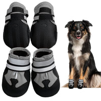 1 x RAW Customer Returns NeuWook Dog Shoes, Set of 4 Waterproof Dog Shoes, Non-Slip Dog Boots with Reflective Strap, Breathable Dog Boots, Paw Protection for Small Medium Dogs L, Grey  - RRP €20.99