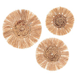 1 x RAW Customer Returns Atmosphera - Set of 3 wall decorations - Raffia D25 cm - Beige - RRP €44.32