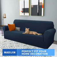 1 x RAW Customer Returns MAXIJIN Creative Jacquard Extra Large Couch Covers for 3 or 4 Seater, Super Stretchy Non-Slip Sofa Cover for Dogs Pet Friendly Sofa Cover Slipcover Furniture Protector 4 Seater, Navy Blue  - RRP €43.99