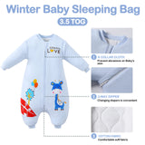 1 x RAW Customer Returns MIKAFEN Winter Long Sleeve Sleeping Bag with Feet 3.5 Tog for Children with Legs, Blue Moon L 95-105cm - RRP €29.26