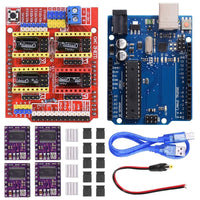 1 x RAW Customer Returns Youmile CNC Shield V3.0 expansion board kit with circuit board for Arduino, 4 pieces DRV8825 stepper motor driver and heat sink, 10 pieces bridging cap, USB cable for engraving machine - RRP €26.75