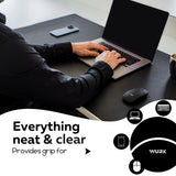 2 x RAW Customer Returns WURK 120 cm x 60 cm Premium quality desk pad PU leather including cable clip - mouse pad - large desk pad - mouse pad XXL - non-slip pad mat - desk mat black  - RRP €46.3