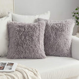 1 x RAW Customer Returns MIULEE Set of 2 Cushion Covers Artificial Fur Sofa Cushion Decorative Decorative Cushion Cuddly Cushion Plush Cushion Cuddly Couch Cushion Super Soft Cushion Fluffy Cushion Cover for Sofa 50 x 50 cm Grey - RRP €15.66