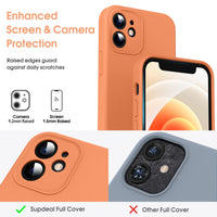 1 x RAW Customer Returns Supdeal Liquid Silicone Case for iPhone 12 Mini, Camera Protection Microfiber 3 Layer Protection Liquid Silicone Mobile Phone Case, Ultra Thin and Comfortable to Hold Protective Case, 5.4 Inch, Orange - RRP €15.99