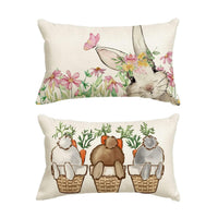 5 x Brand New WJOWWL Pack of 2 Easter cushion covers, Easter cushion covers, Easter decorative cushion cover, 50 x 30 cm, spring happy Easter decorative cushion cover, couch, living room decoration - RRP €44.95