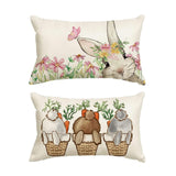 12 x Brand New WJOWWL Pack of 2 Easter cushion covers, Easter cushion covers, Easter decorative cushion cover, 50 x 30 cm, spring happy Easter decorative cushion cover, couch, living room decoration - RRP €107.88